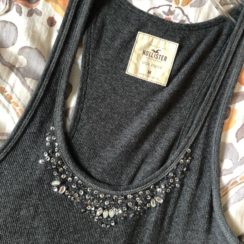 Dark gray hollister tank top